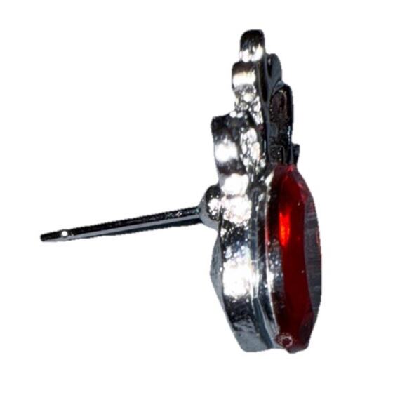 NWT HOLIDAY RED CRYSTAL REINDEER Silverstone STUD PIERCED EARRINGs - Picture 3 of 3